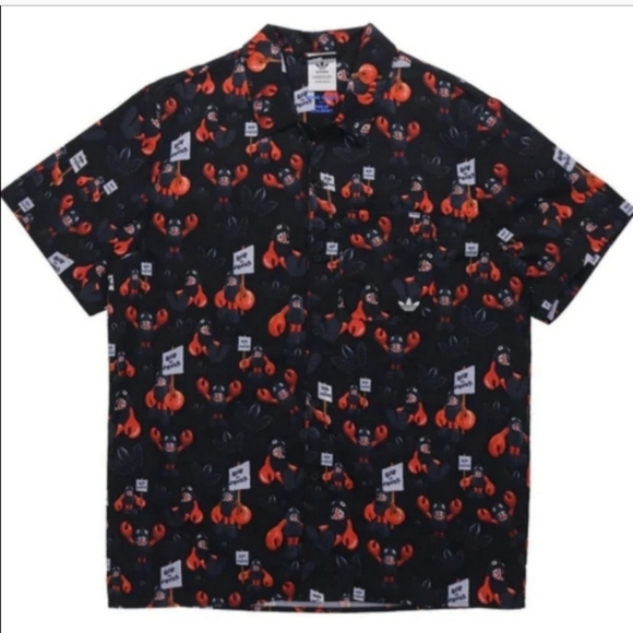 RARE NWT ADIDAS x PHILIP COLBERT Collab 'Love the Lobster' SHIRT BLACK SIZE M… - Picture 5 of 12
